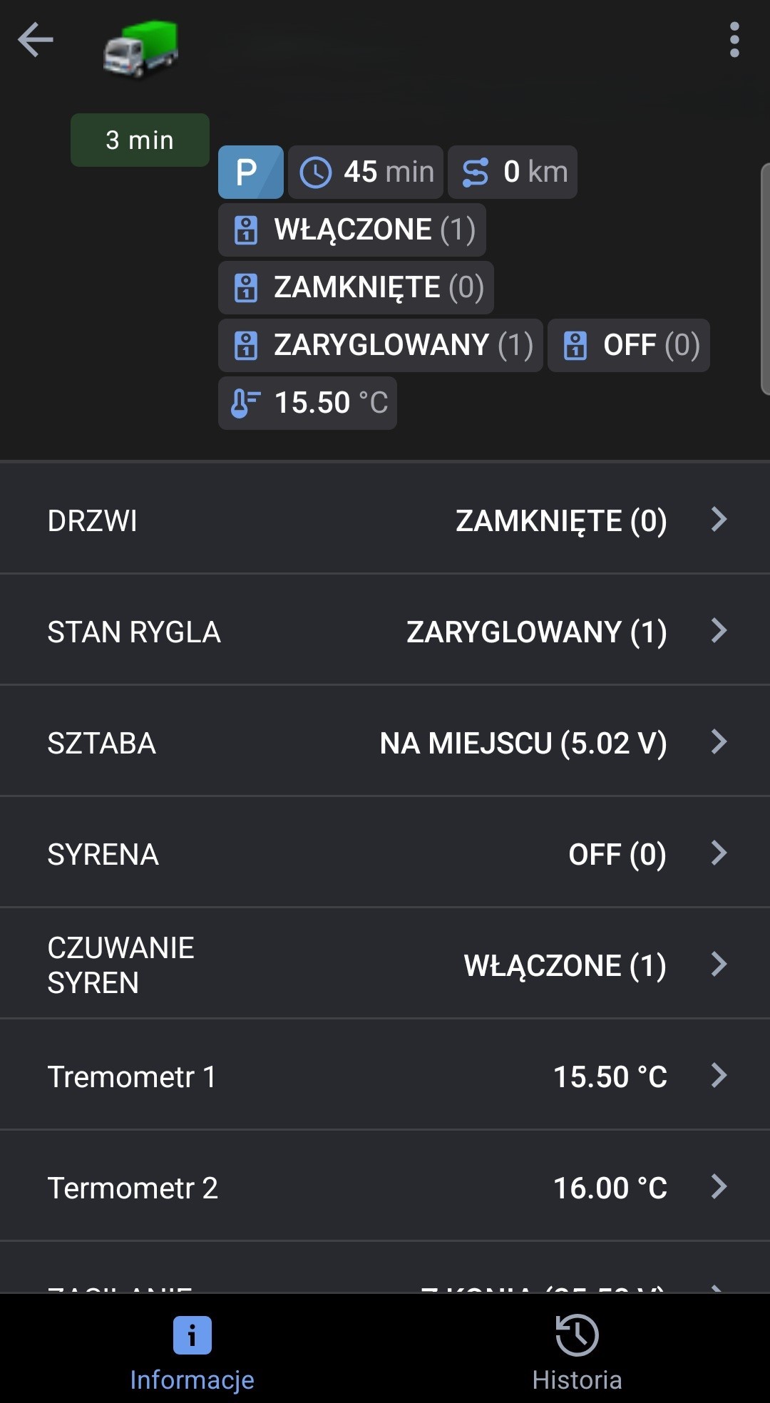 System telematyczny FRIGO LOCK - Ustawienia i powiadomienia